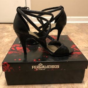 Fergalicious Strapped Black Heels